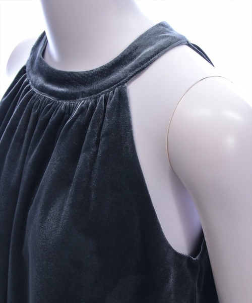 clear（クリア）の「ホルターネックベロアバルーントップス［骨格ウェーブ／きれいめ］（Tシャツ/カットソー・レディース・アイボリー/ピンク/チャコールグレー・F）」の9枚目の写真