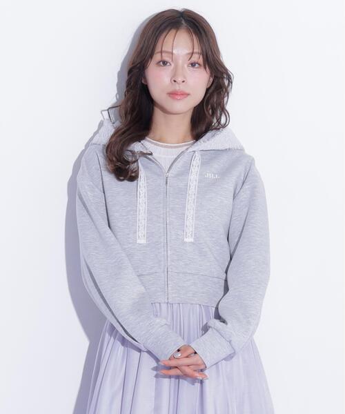 JILL by JILL STUART(ジルバイジルスチュアート)の「レーストリムフーディー(パーカー・レディース・ベージュ/グレー/ブラウン・FREE)」の4枚目の写真
