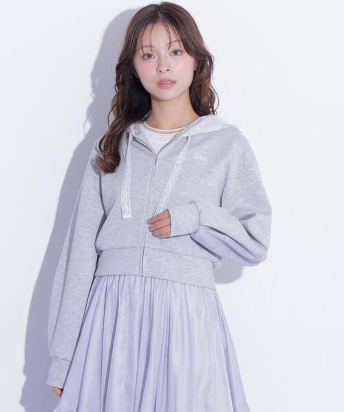 JILL by JILL STUART(ジルバイジルスチュアート)の「レーストリムフーディー(パーカー・レディース・ベージュ/グレー/ブラウン・FREE)」の5枚目の写真
