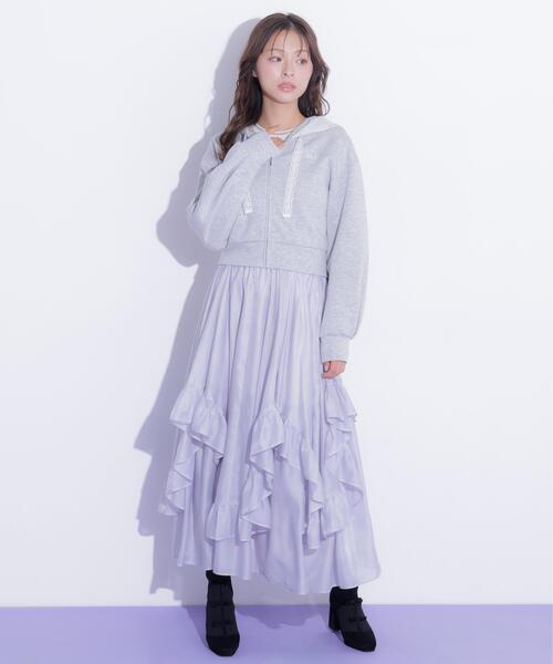 JILL by JILL STUART(ジルバイジルスチュアート)の「レーストリムフーディー(パーカー・レディース・ベージュ/グレー/ブラウン・FREE)」の7枚目の写真