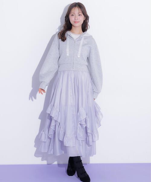JILL by JILL STUART(ジルバイジルスチュアート)の「レーストリムフーディー(パーカー・レディース・ベージュ/グレー/ブラウン・FREE)」の8枚目の写真