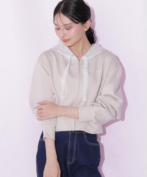 JILL by JILL STUART(ジルバイジルスチュアート)の「レーストリムフーディー(パーカー・レディース・ベージュ/グレー/ブラウン・FREE)」の15枚目の写真