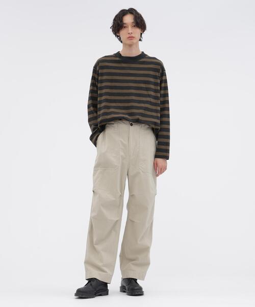MHL.(エムエイチエル)の「LIGHT COTTON MELANGE STRIPE(Tシャツ/カットソー・メンズ・ブラウン・MEDIUM/LARGE)」の4枚目の写真