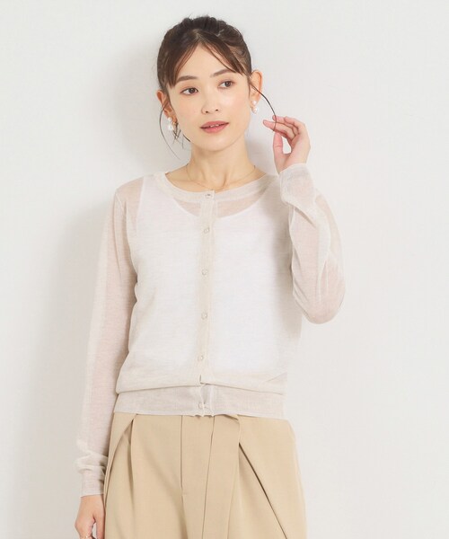 ITS'DEMO(イッツデモ)の「ラメニットクルーネックカーディガン(カーディガン/ボレロ・レディース・ブラック/オフホワイト/ピンク/ブラウン系・00)」の1枚目の写真