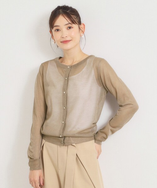 ITS'DEMO(イッツデモ)の「ラメニットクルーネックカーディガン(カーディガン/ボレロ・レディース・ブラック/オフホワイト/ピンク/ブラウン系・00)」の19枚目の写真