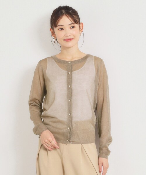 ITS'DEMO(イッツデモ)の「ラメニットクルーネックカーディガン(カーディガン/ボレロ・レディース・ブラック/オフホワイト/ピンク/ブラウン系・00)」の10枚目の写真