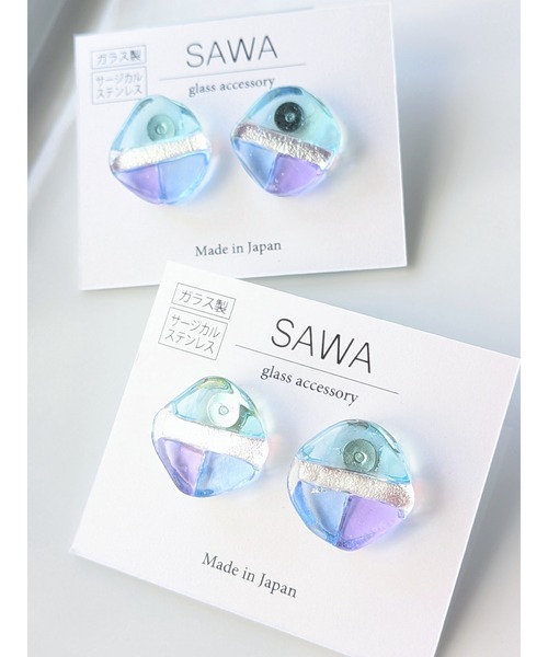 tone(トーン)の「【sawa】3色ピアス(MA)(ピアス(両耳用)・レディース・ブルー系その他・FREE)」の3枚目の写真