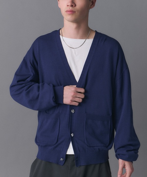 Confirm(コンファーム)の「Stone-like Button Cardigan / ストーンライクボタンカーディガン メンズ レディース ユニセックス(カーディガン/ボレロ・メンズ・ネイビー/ブラック/グリーン・L/S/M)」の3枚目の写真