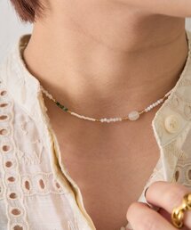 ear PAPILLONNER 新品・未使用ワントーンビーズネックレス　ホワイト ear PAPILLONNER｜イア パピヨネのネックレス（ホワイト/白色系