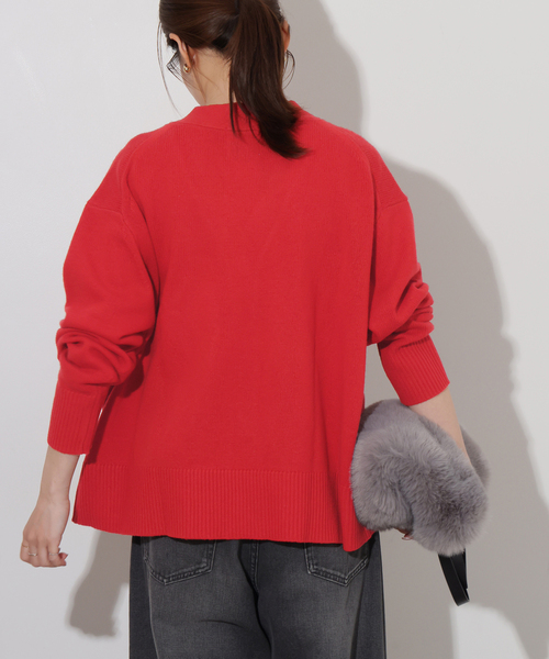 JOURNAL STANDARD relume(ジャーナルスタンダード レリューム)の「《一部WEB限定》ハミルトンウォッシャブルVネックカーディガン(カーディガン/ボレロ・レディース・ブラック/グレー/レッド/ブラウン・FREE)」の5枚目の写真