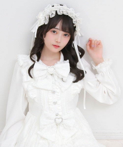 DearMyLove(ディアマイラブ)の「レースカシュクールフリルワンピース(ワンピース・レディース・ホワイト/ブラック/ベビーピンク・MEDIUM/LARGE/3L)」の10枚目の写真