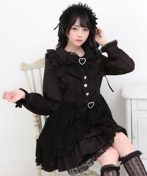 DearMyLove(ディアマイラブ)の「レースカシュクールフリルワンピース(ワンピース・レディース・ホワイト/ブラック/ベビーピンク・MEDIUM/LARGE/3L)」の15枚目の写真