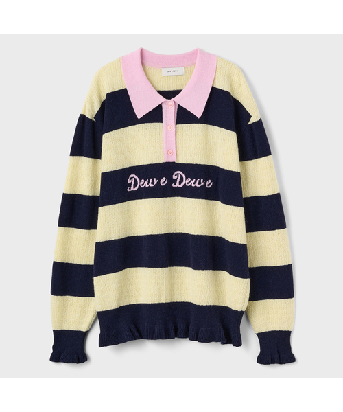 DEWEDEWE(デュイデュイ)の「カラー ブロック ニット (2カラー)(ニット/セーター・レディース・ピンク/イエロー・FREE)」の2枚目の写真
