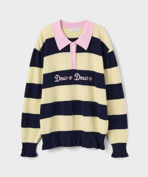 DEWEDEWE(デュイデュイ)の「カラー ブロック ニット (2カラー)(ニット/セーター・レディース・ピンク/イエロー・FREE)」の5枚目の写真