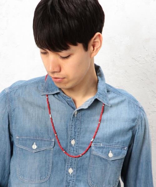 green label relaxing（グリーンレーベルリラクシング）の「BEADS ネックレス16S◆（ネックレス・メンズ・ホワイト/レッド/ライトブルー・FREE）」の6枚目の写真