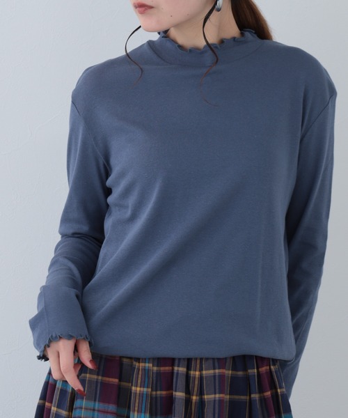 FUNALIVE(ファンアライブ)の「26AW シアーハイネックメロープルオーバー 長袖(Tシャツ/カットソー・レディース・オリーブ/ブラック/アイボリー/グレイッシュブルー・M-L)」の17枚目の写真