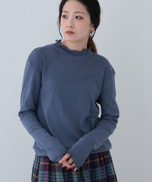 FUNALIVE(ファンアライブ)の「26AW シアーハイネックメロープルオーバー 長袖(Tシャツ/カットソー・レディース・オリーブ/ブラック/アイボリー/グレイッシュブルー・M-L)」の21枚目の写真