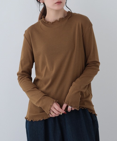 FUNALIVE(ファンアライブ)の「26AW シアーハイネックメロープルオーバー 長袖(Tシャツ/カットソー・レディース・オリーブ/ブラック/アイボリー/グレイッシュブルー・M-L)」の11枚目の写真