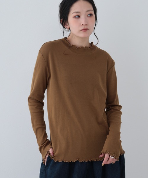 FUNALIVE(ファンアライブ)の「26AW シアーハイネックメロープルオーバー 長袖(Tシャツ/カットソー・レディース・オリーブ/ブラック/アイボリー/グレイッシュブルー・M-L)」の15枚目の写真