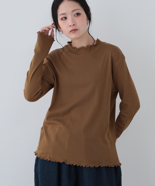 FUNALIVE(ファンアライブ)の「26AW シアーハイネックメロープルオーバー 長袖(Tシャツ/カットソー・レディース・オリーブ/ブラック/アイボリー/グレイッシュブルー・M-L)」の16枚目の写真