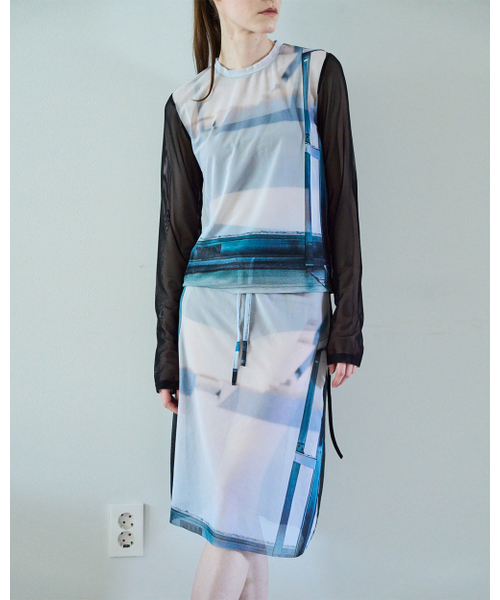 SEEN（シーン）の「MESH PRINTING SKIRT (Window)（スカート・レディース・その他・FREE）」の2枚目の写真
