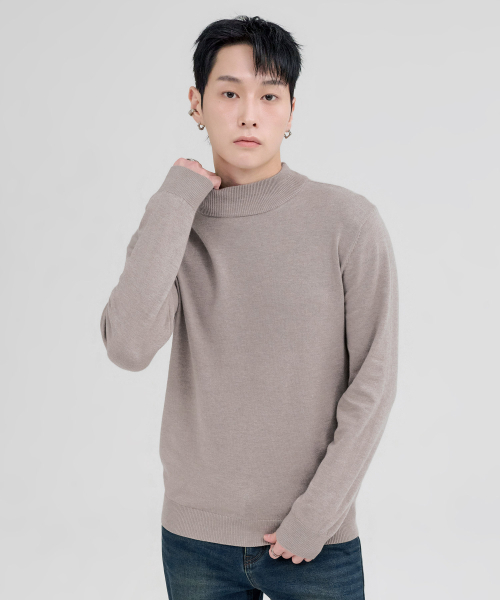 CHASECULT(チェイスカルト)の「メンズ エッセンシャル モックネック セーター-FFZK5201D0X(ニット/セーター・メンズ・ベージュ・95/100/105)」の4枚目の写真
