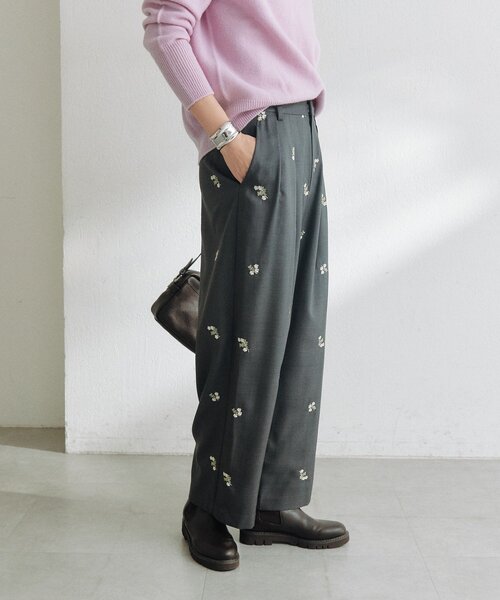 RIVE DROITE（リヴドロワ）の「タイニーフローラルスラックス（秋服/冬服）（スラックス・レディース・ブラック/グレー・38/36）」の7枚目の写真
