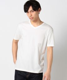 SHIPS | SC: SHIPS(シップス) オーガニックコットン×ボタニカルダイ Vネック ポケット Tシャツ(Tシャツ/カットソー)