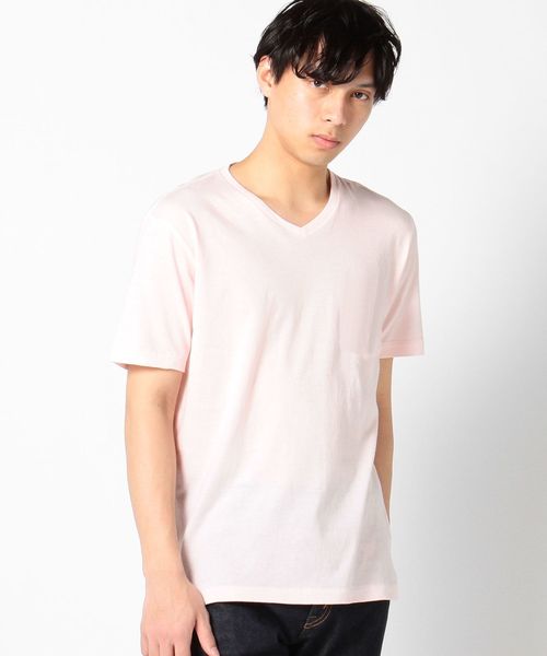 SHIPS（シップス）の「SC: SHIPS(シップス) オーガニックコットン×ボタニカルダイ Vネック ポケット Tシャツ（Tシャツ/カットソー・メンズ・ネイビー/ピンク/グレー/ホワイト/ベージュ/オリーブ・LARGE/SMALL/MEDIUM/X-LARGE）」の6枚目の写真