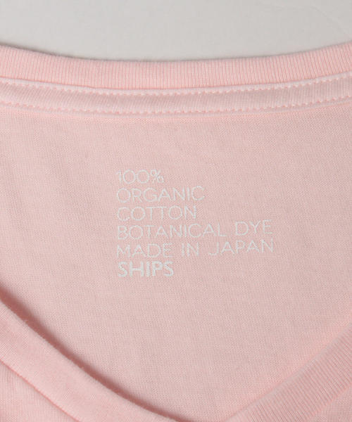 SHIPS（シップス）の「SC: SHIPS(シップス) オーガニックコットン×ボタニカルダイ Vネック ポケット Tシャツ（Tシャツ/カットソー・メンズ・ネイビー/ピンク/グレー/ホワイト/ベージュ/オリーブ・LARGE/SMALL/MEDIUM/X-LARGE）」の11枚目の写真