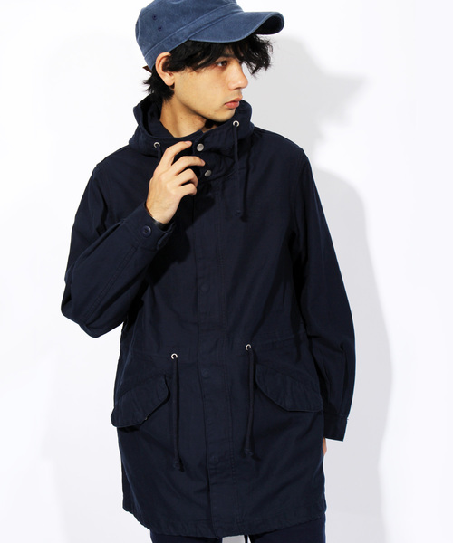 ８(eight)（エイト）の「モッズコート ミリタリー ツイル ロングコート（ミリタリージャケット・メンズ・ネイビー/ホワイト/カーキ/ブラック・LARGE/MEDIUM）」の4枚目の写真
