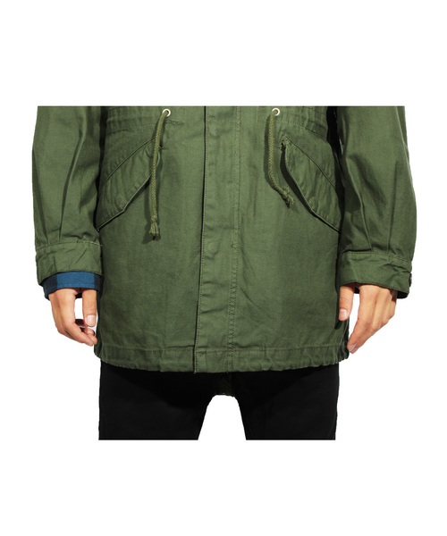 ８(eight)（エイト）の「モッズコート ミリタリー ツイル ロングコート（ミリタリージャケット・メンズ・ネイビー/ホワイト/カーキ/ブラック・LARGE/MEDIUM）」の19枚目の写真