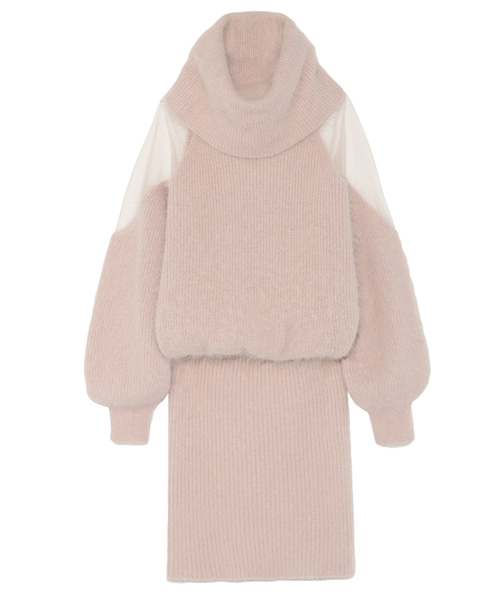 Snidel スナイデル の ショルダーチュールニットワンピース ワンピース Wear