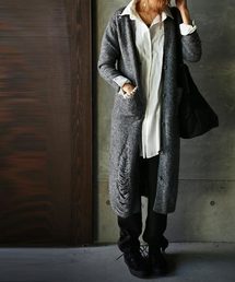 antiqua | ダメージデザインロングカーデ(カーディガン/ボレロ)