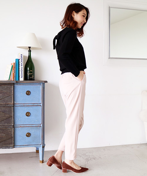 N.(N. Natural Beauty Basic)(エヌエヌナチュラルビューティーベーシック)の「ベルト付ラップストレッチパンツ(その他パンツ・レディース・ピンク/ブラック・MEDIUM)」の15枚目の写真