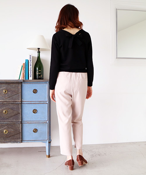 N.(N. Natural Beauty Basic)(エヌエヌナチュラルビューティーベーシック)の「ベルト付ラップストレッチパンツ(その他パンツ・レディース・ピンク/ブラック・MEDIUM)」の16枚目の写真