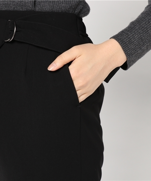N.(N. Natural Beauty Basic)(エヌエヌナチュラルビューティーベーシック)の「ベルト付ラップストレッチパンツ(その他パンツ・レディース・ピンク/ブラック・MEDIUM)」の8枚目の写真