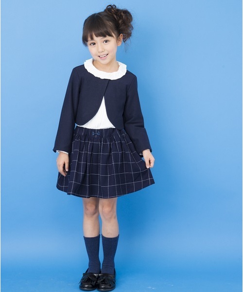 Tappet（タペット）の「[110-150]ワッフルチェックインナー付きースカート（スカート・キッズ・ネイビー・130cm/150cm/120cm/140cm/110cm）」の6枚目の写真