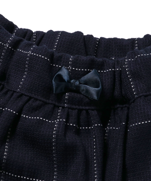 Tappet（タペット）の「[110-150]ワッフルチェックインナー付きースカート（スカート・キッズ・ネイビー・130cm/150cm/120cm/140cm/110cm）」の3枚目の写真