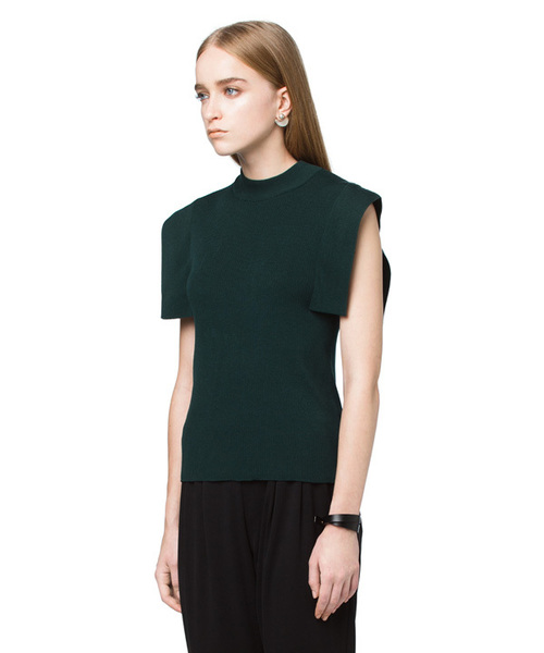 CLANE（クラネ）の「SQUARE SLEEVE KNIT TOP（ニット/セーター・レディース・オレンジ/グリーン/ホワイト/ブラック・2/1）」の11枚目の写真