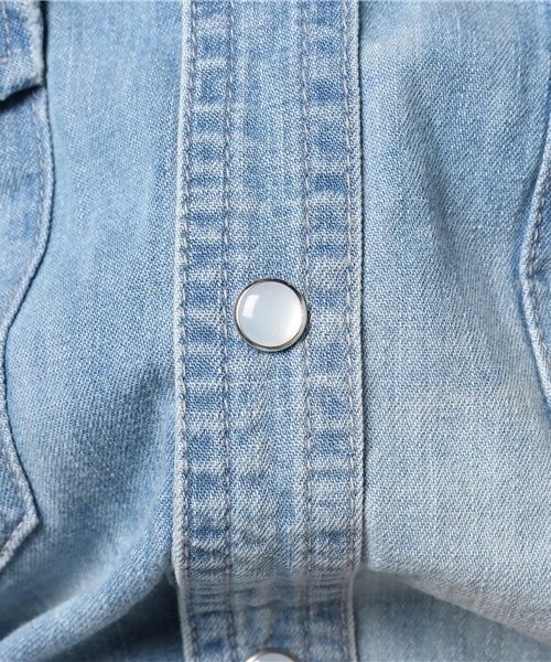 JACKROSE（ジャックローズ）の「ヴィンテージ加工デニムウエスタン（シャツ/ブラウス・メンズ・インディゴブルー/サックスブルー・L/M/XL）」の11枚目の写真