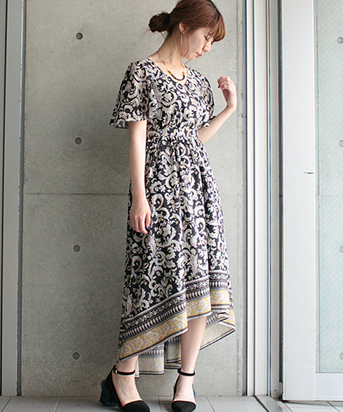 laboratory work（ラボラトリーワーク）の「パネル柄マキシワンピ（ワンピース・レディース・ブラック系その他/ブルー系その他/グリーン系その他・MEDIUM）」の2枚目の写真