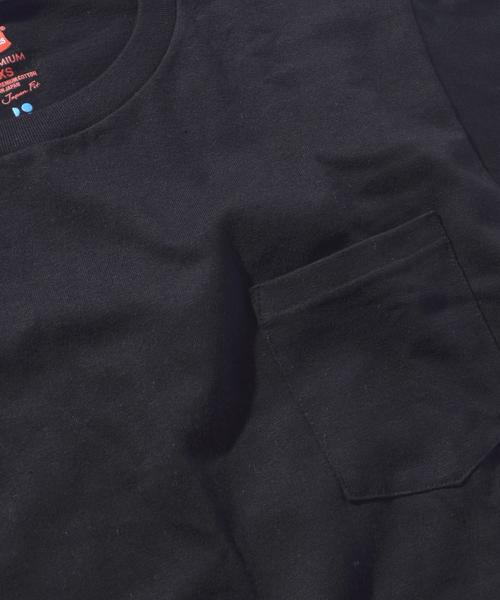 HANES（ヘインズ）の「Hanes×SHIPS BLUESTORE: ジャパンフィット プレミアムポケットTEE【made in Japan】◇（Tシャツ/カットソー・レディース・ホワイト/ブラック・ONE SIZE）」の3枚目の写真