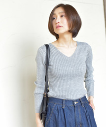rps | ワイドリブＶネックニットプルオーバー(ニット/セーター)