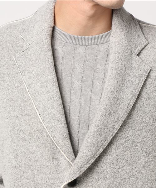 UNITED TOKYO（ユナイテッドトウキョウ）の「ニットオーバーサイズチェスターコート（チェスターコート・メンズ・ブラック/ネイビー/グレー・1/2/3）」の7枚目の写真