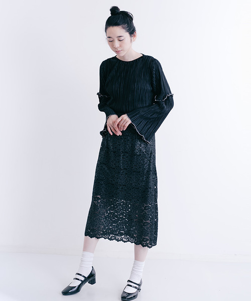 merlot plus(メルロープリュス)の「アコーディオンプリーツブラウス2419(シャツ/ブラウス・レディース・ホワイト/ブラック/ラベンダー・FREE)」の15枚目の写真