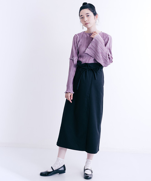 merlot plus(メルロープリュス)の「アコーディオンプリーツブラウス2419(シャツ/ブラウス・レディース・ホワイト/ブラック/ラベンダー・FREE)」の7枚目の写真