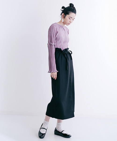 merlot plus(メルロープリュス)の「アコーディオンプリーツブラウス2419(シャツ/ブラウス・レディース・ホワイト/ブラック/ラベンダー・FREE)」の13枚目の写真