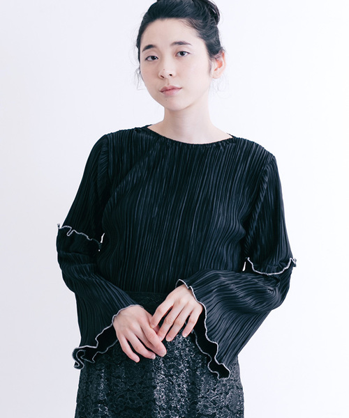 merlot plus(メルロープリュス)の「アコーディオンプリーツブラウス2419(シャツ/ブラウス・レディース・ホワイト/ブラック/ラベンダー・FREE)」の17枚目の写真