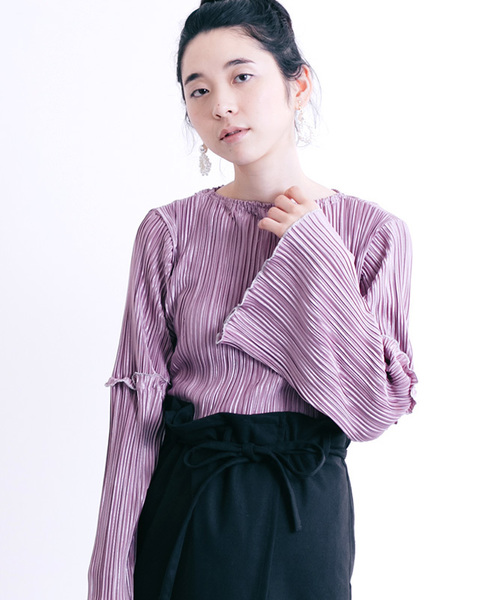 merlot plus(メルロープリュス)の「アコーディオンプリーツブラウス2419(シャツ/ブラウス・レディース・ホワイト/ブラック/ラベンダー・FREE)」の18枚目の写真